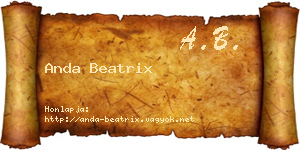 Anda Beatrix névjegykártya